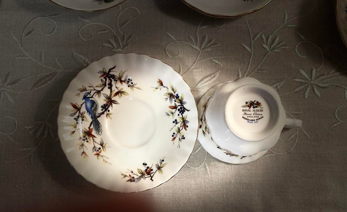 Royal Albert 'Blue Jay' Tea Cup & Saucer Set