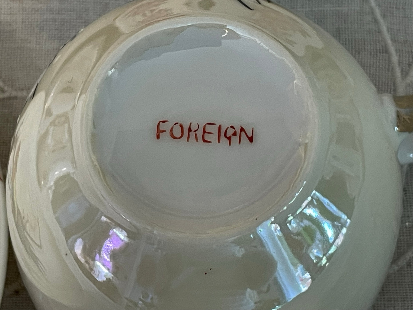 Vintage Hand-painted 'Foreign' Tea Cup & Saucer Set