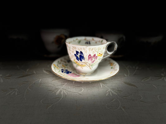 Vintage Royal Stafford Hand-Painted Tea Cup & Saucer Set