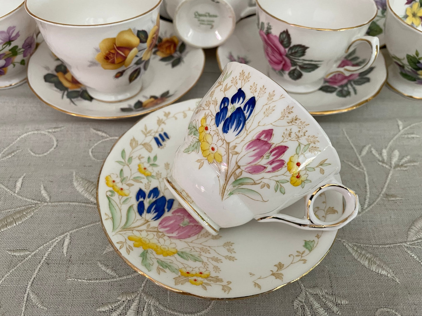 Vintage Royal Stafford Hand-Painted Tea Cup & Saucer Set
