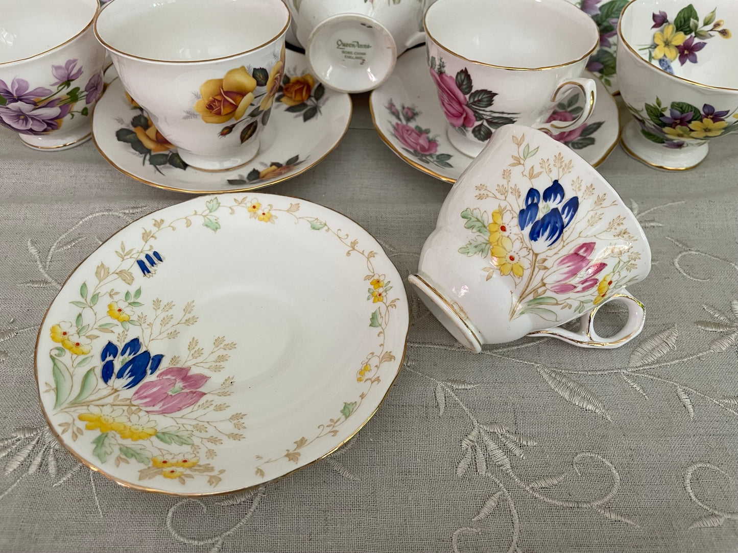 Vintage Royal Stafford Hand-Painted Tea Cup & Saucer Set