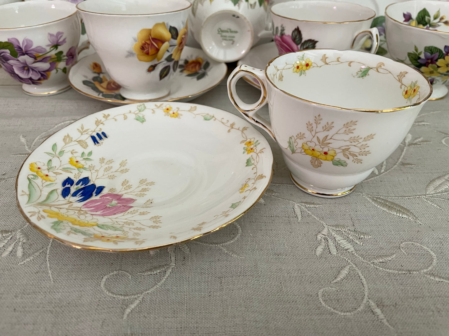 Vintage Royal Stafford Hand-Painted Tea Cup & Saucer Set
