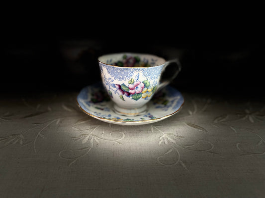 Vintage Royal Albert 'Lovelace' Bone China Tea Cup & Saucer Set