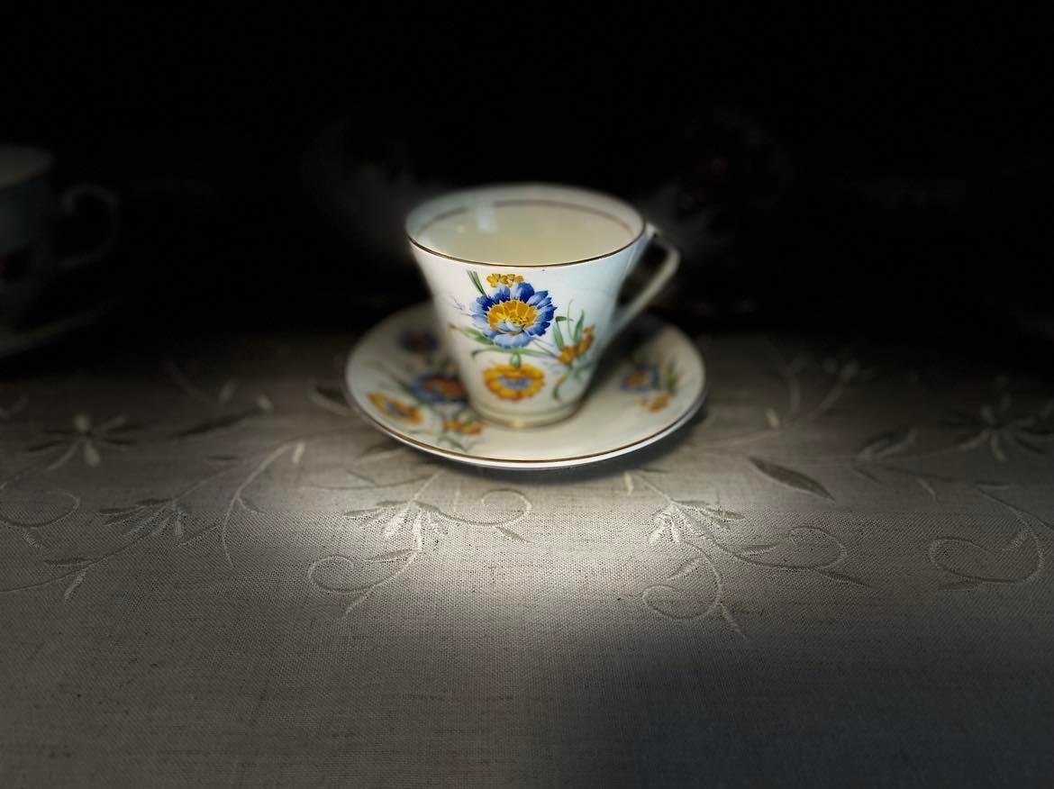 Vintage Victoria Bone China Tea Cup & Saucer Set, Made in England
