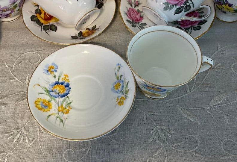 Vintage Victoria Bone China Tea Cup & Saucer Set, Made in England
