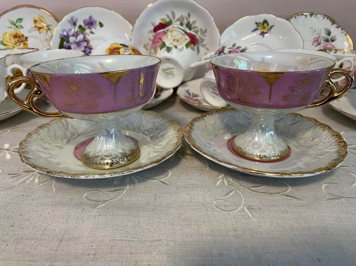 A Pair, Vintage Tea Cup & Saucer Set Made in Japan